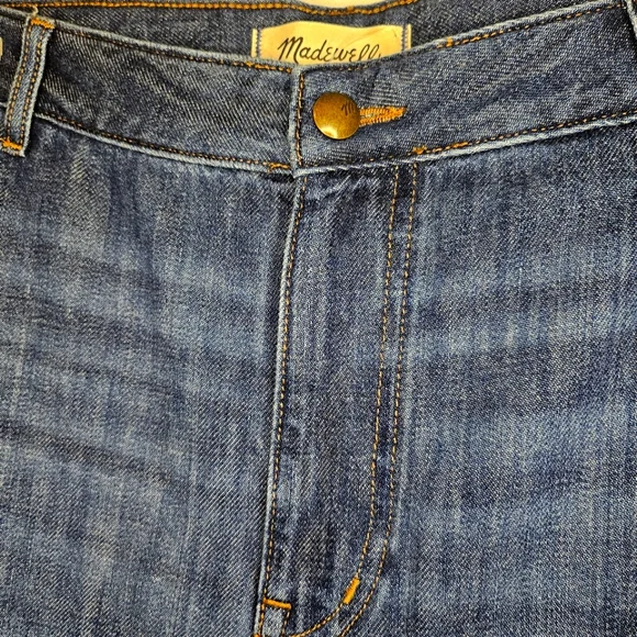 Madewell Plus Size 20W SuperWide High Waisted Full Length Blue Whiskering Jeans - Picture 14 of 16